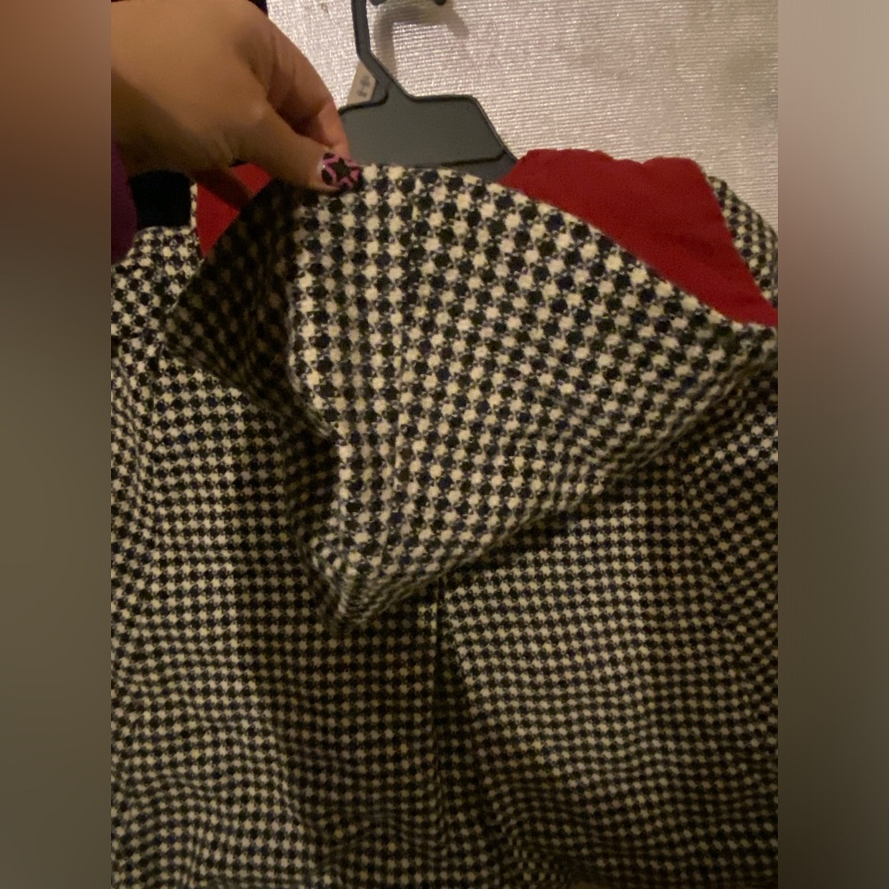 Vintage Houndstooth Crimson Childs / Small Cape w/ Hood #9582 - Picture 11 of 14